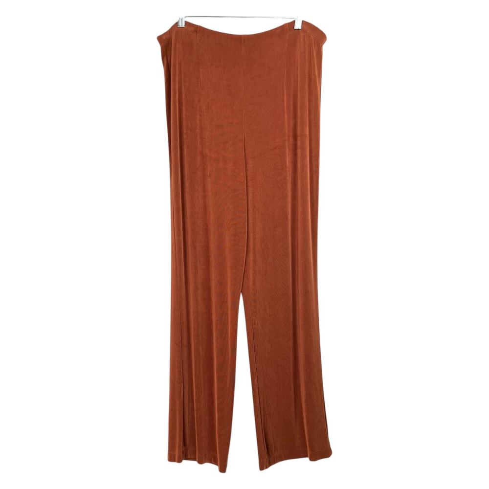Chico's Travelers Women's Size 3R/16-18 Rust High-Rise Straight-Leg Pant Travel